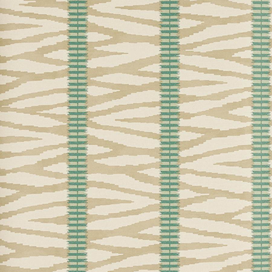 Wilder Taupe/Aqua — Jane Churchill behang