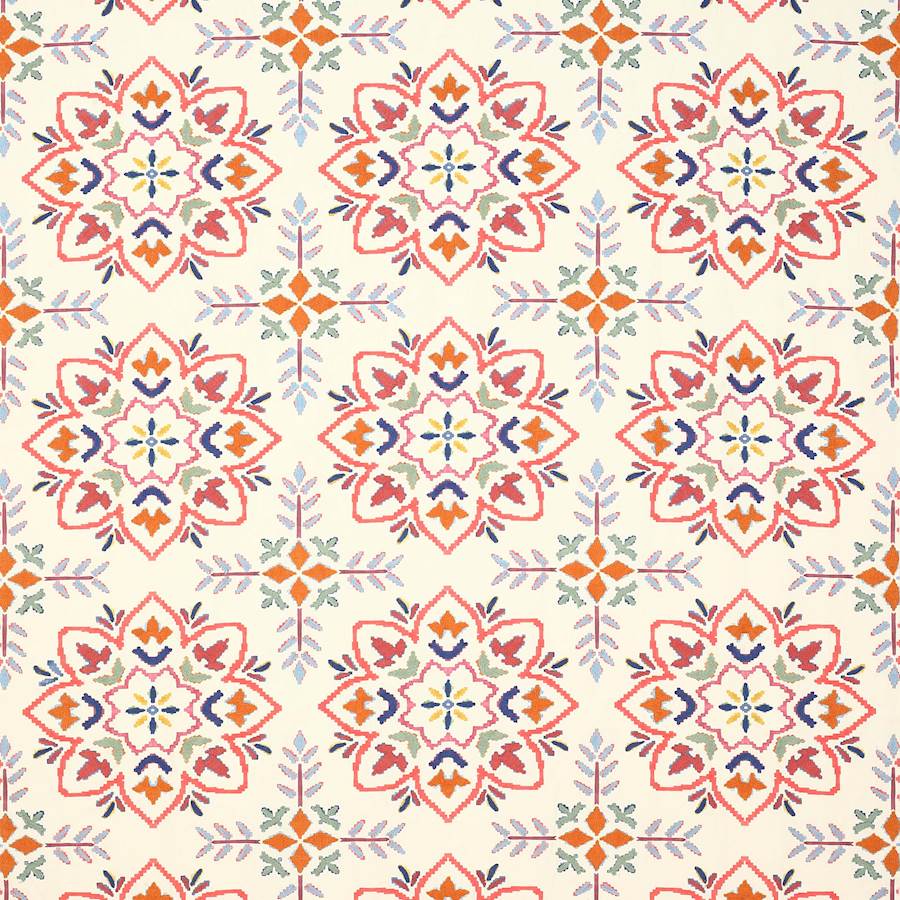 Chintal Red/Multi — Jane Churchill stof