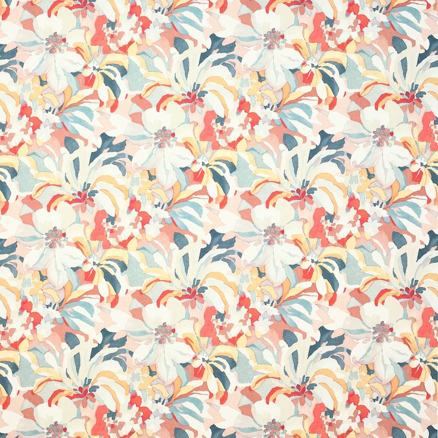Hot House Red/Aqua — Jane Churchill stof
