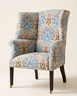 Jio Arlington fauteuil, vaste zitting bekleed met Artichoke Embroidery Peacock/Cream