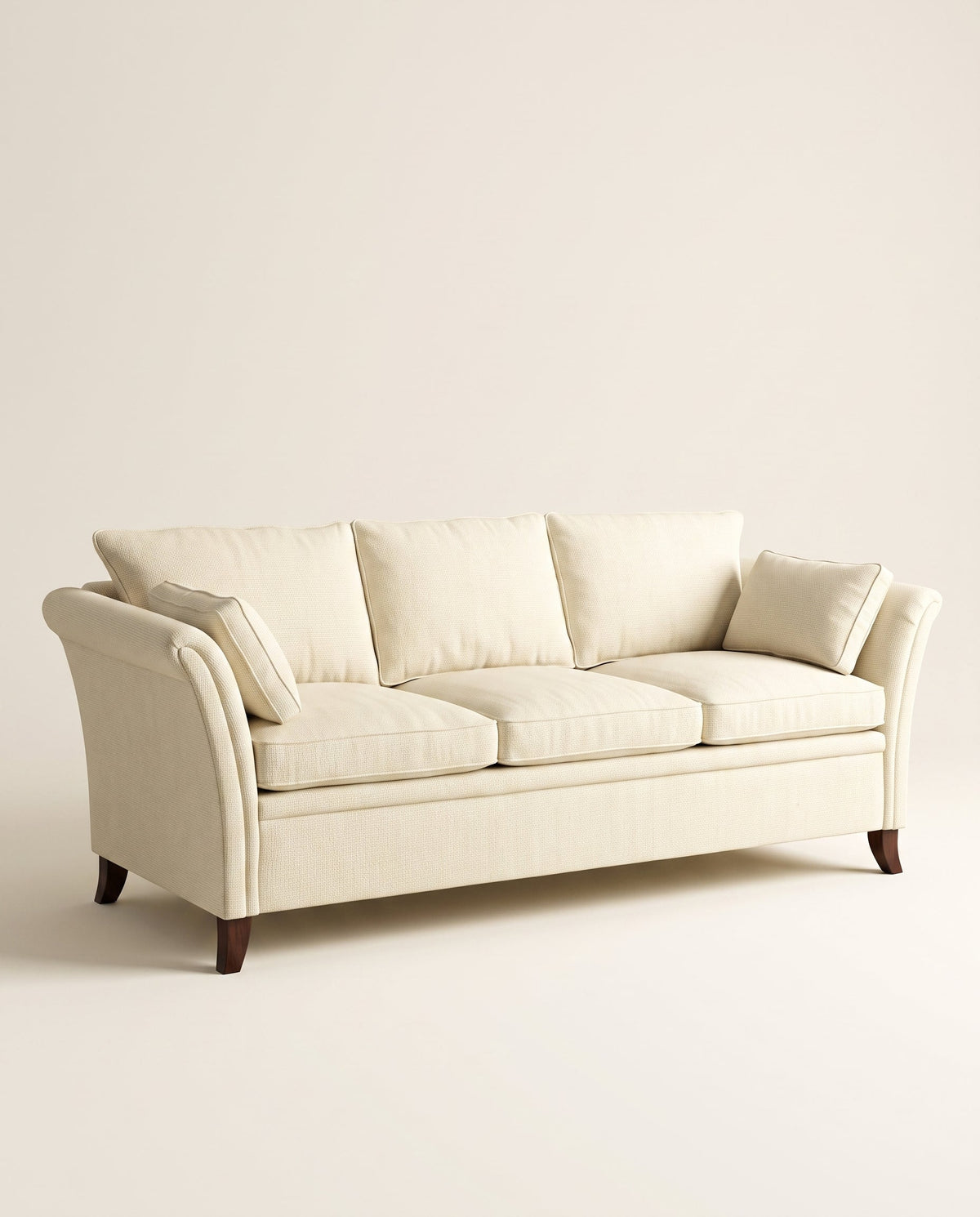 Jio Essex sofa 3-seater 215 cm without skirt upholstered in Cabris Neige