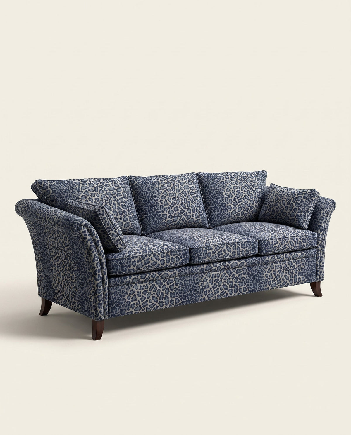 Jio Essex bank 3-zits 215 cm zonder rok bekleed met Panthera Navy