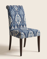 Jio-tuoli Kent, verhoilu Ikat Bokhara Linen Indigo