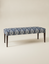 Jio Robin -rahi 40x130 H50 cm, verhoilu Ikat Bokhara Linen Indigo