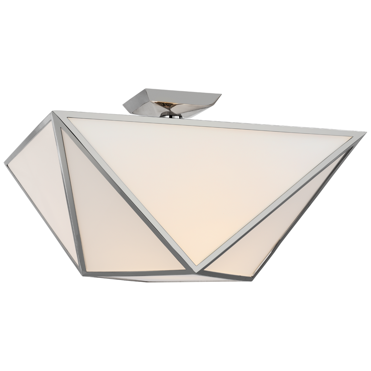 Lorino Plafonnière – Polished Nickel With White Glass