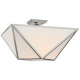 Lorino Plafonnière – Polished Nickel With White Glass