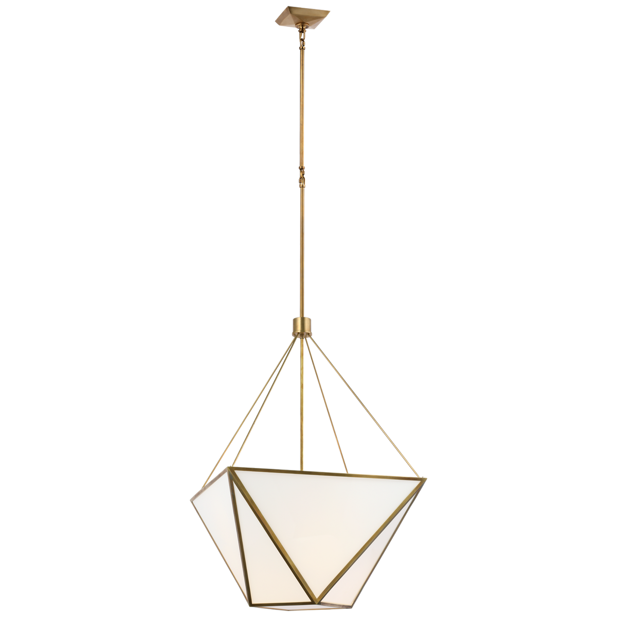 Lorino Lantern – Hand-Rubbed Antique Brass With White Glass