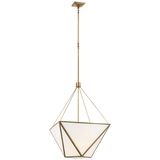 Lorino Lantern – Hand-Rubbed Antique Brass With White Glass