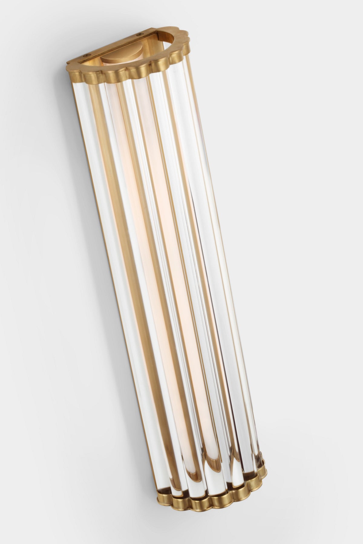 Kean 21" Vägglampa — Chapman & Myers for Visual Comfort & Co. — Antique-Burnished Brass with Clear Glass Rods detaljbild