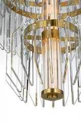 Killarney 32" Layered Takkrona — Waterford for Visual Comfort & Co. — Natural Brass with Clear Crystal detaljbild