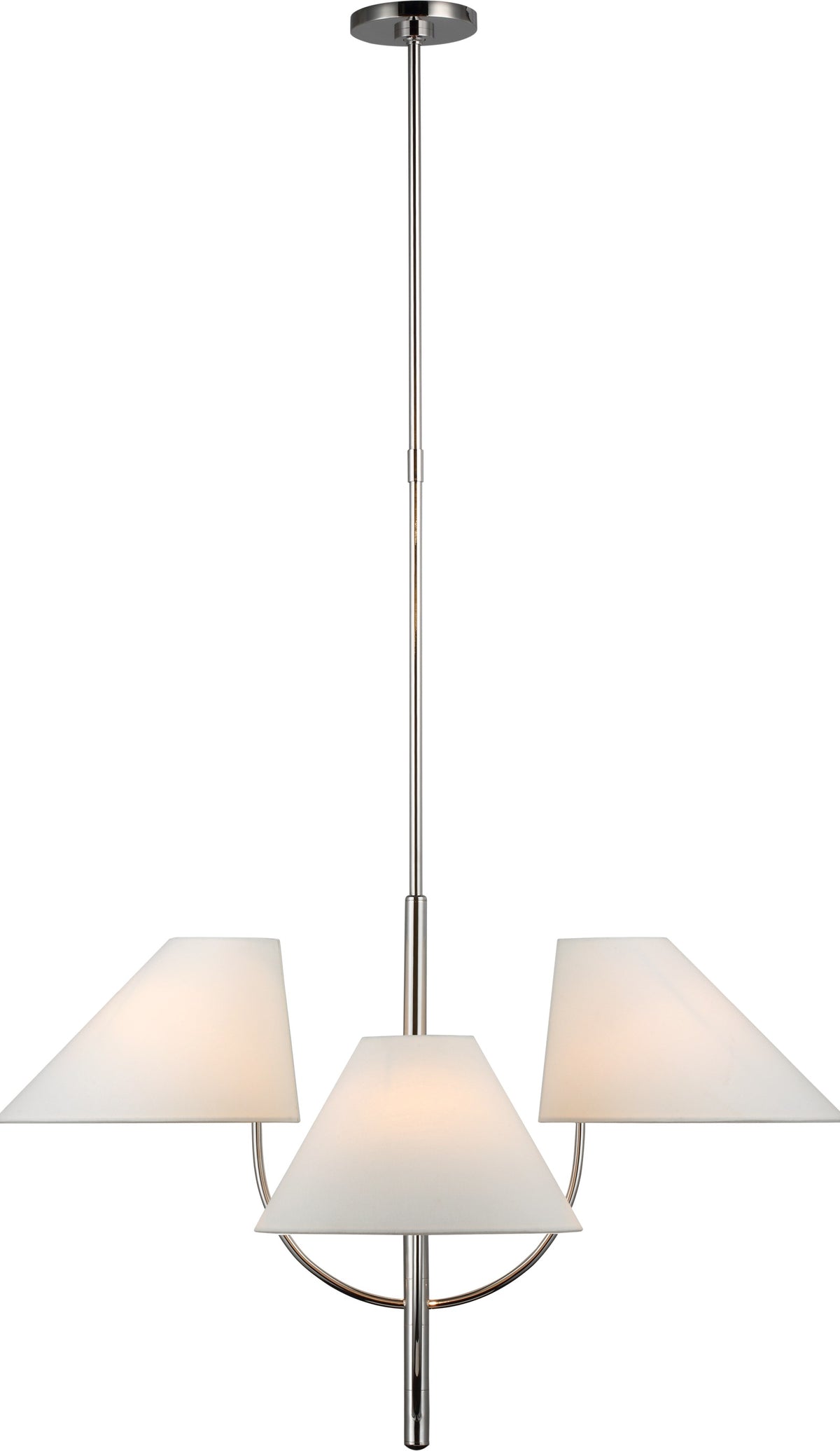 Kinsley Large One-Tier Kroonluchter — kate spade new york for Visual Comfort & Co. — Polished Nickel with Linen Shades