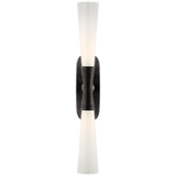 Utopia-seinävalaisin – Aged Iron With White Glass