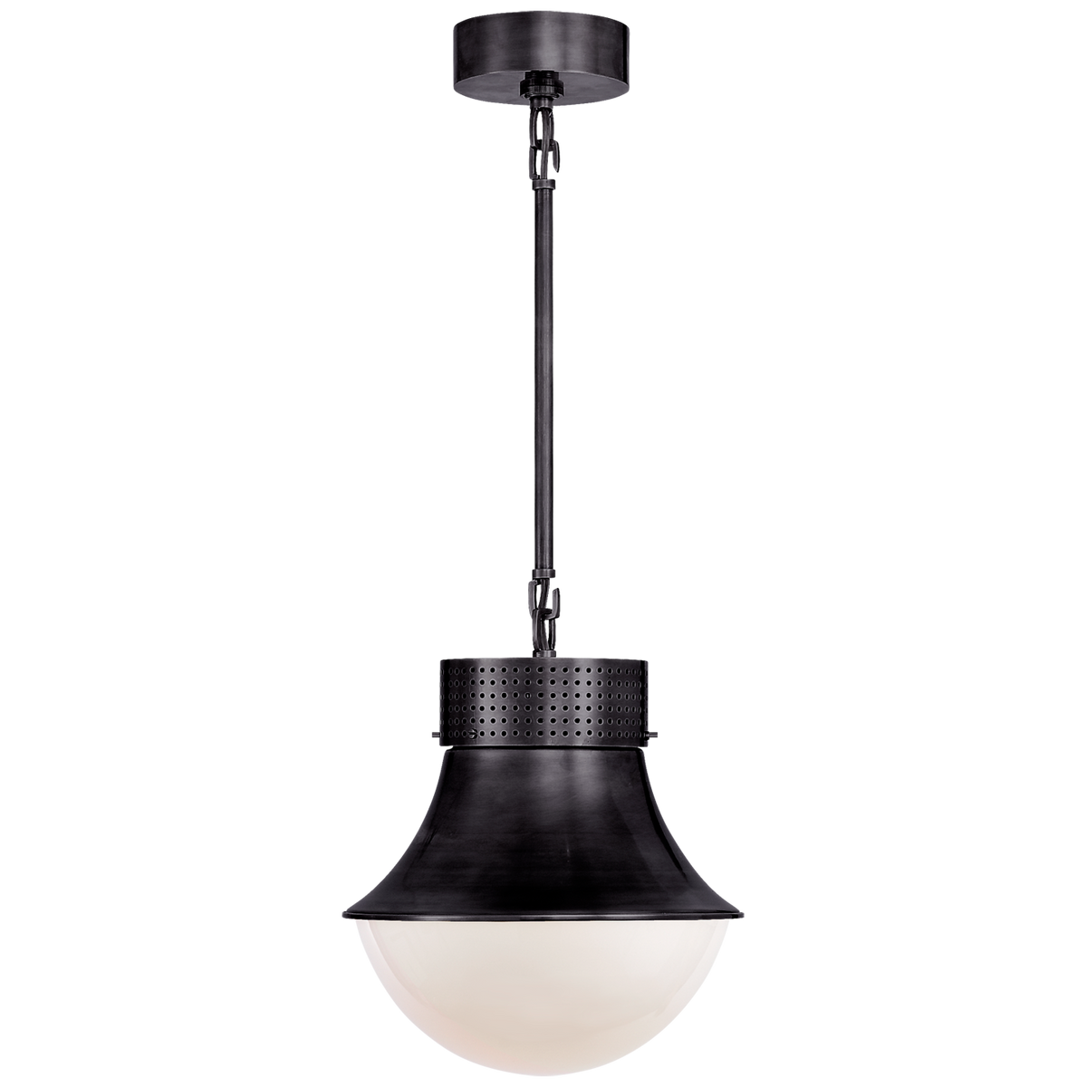 Precision Pendant – Bronze With White Glass