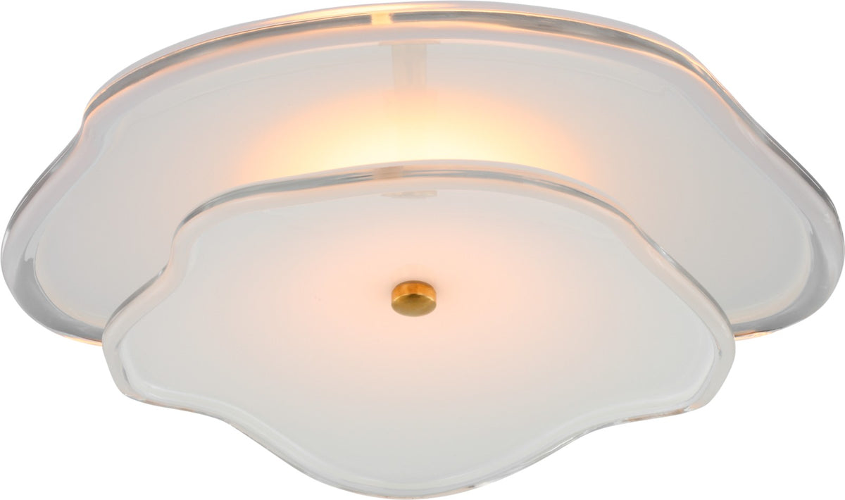 Leighton 14" Layered Plafonnière — kate spade new york for Visual Comfort & Co. — Soft Brass with Cream Tinted Glass