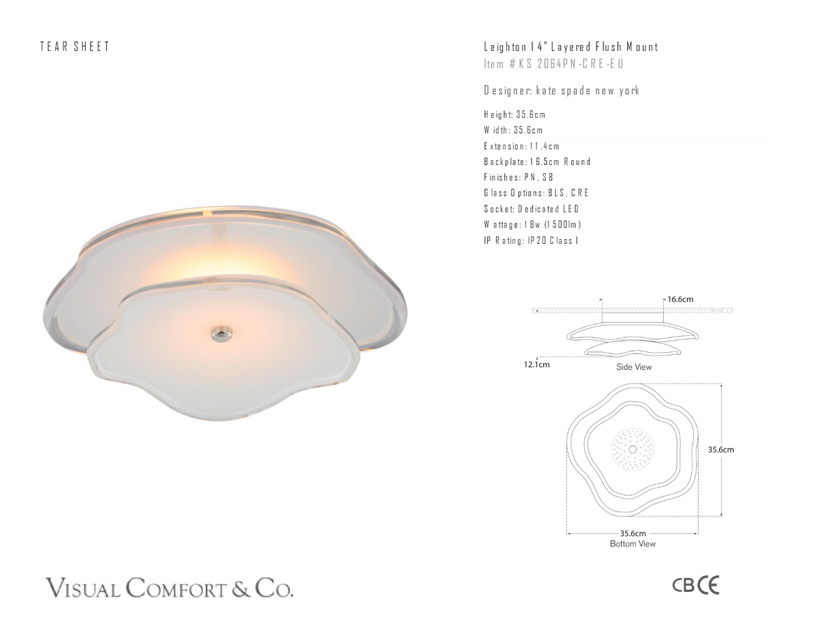 Leighton 14" Layered Plafonnière — kate spade new york for Visual Comfort & Co. maatschets
