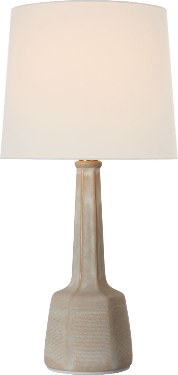 Lerio 31" Tafellamp — Chapman & Myers for Visual Comfort & Co. — Dusted Stone with Linen Shade