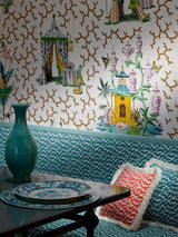 Les Folies room setting — Pierre Frey wallpaper