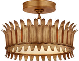 Leslie 12" Plafonnière — Suzanne Kasler for Visual Comfort & Co. — Gilded Iron with Frosted Glass