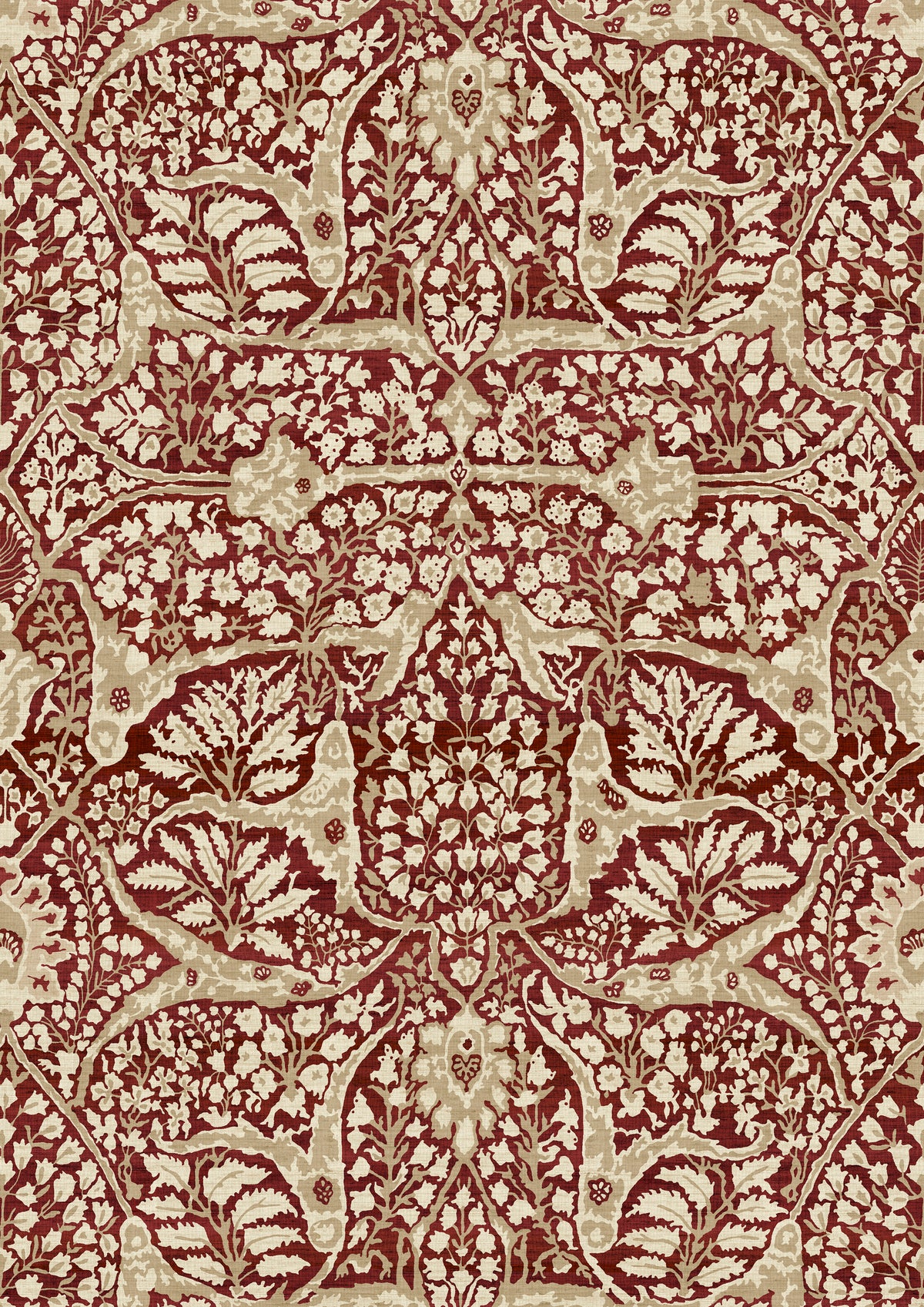 Alhambra Garnet – närbild — Lewis & Wood tyg
