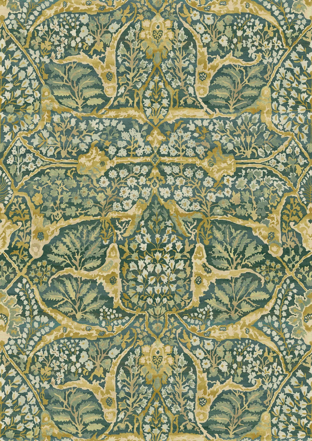 Alhambra Verdure – närbild — Lewis & Wood tyg