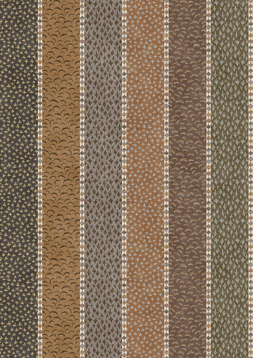 Asha Stripe Cedar Smoke – close-up — Lewis & Wood stof