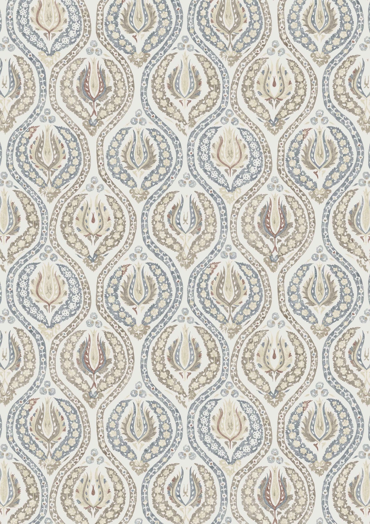 Benaki Blue Umber – volle Breite — Lewis & Wood Stoff