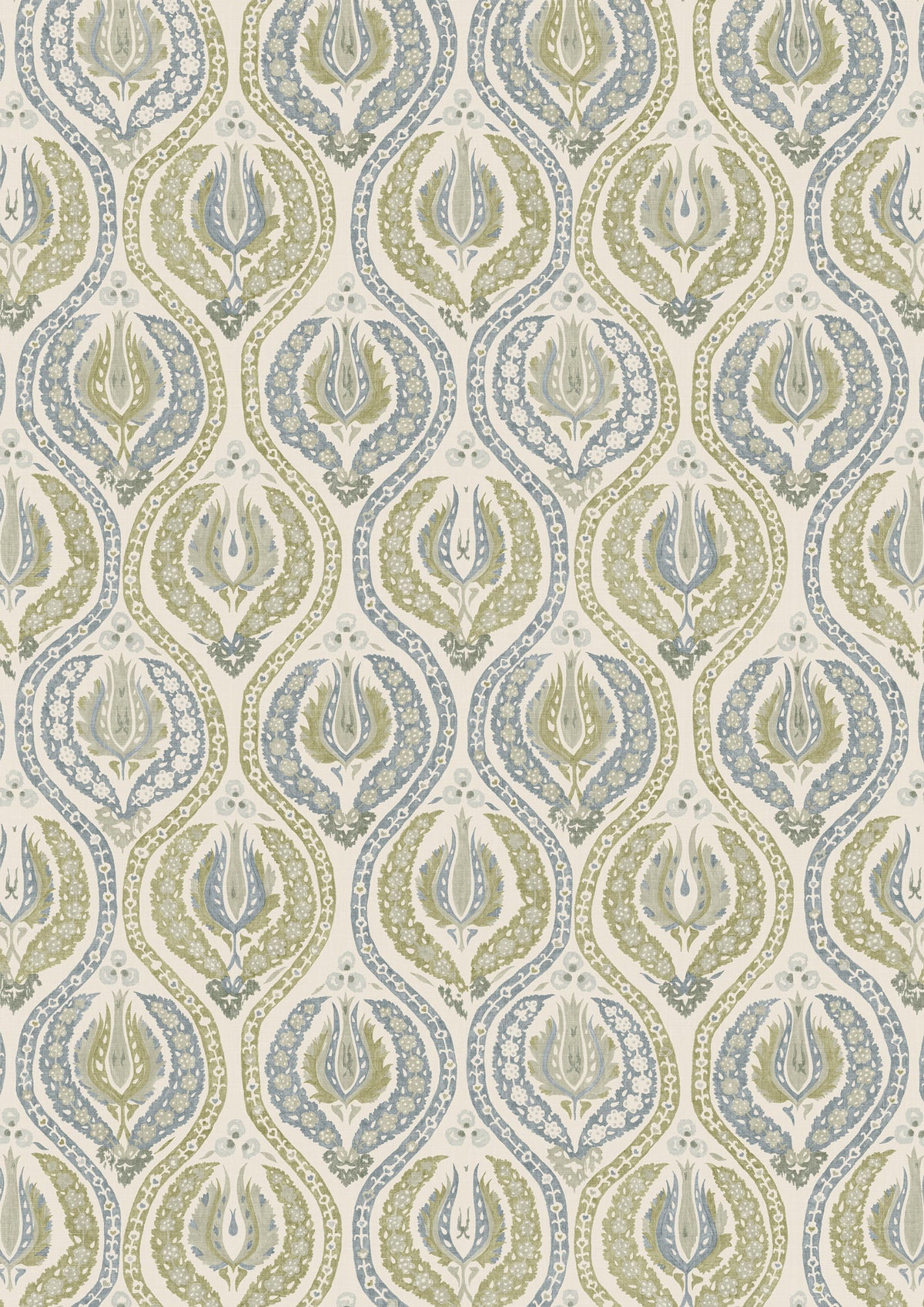 Benaki Lavender Green – volle Breite — Lewis & Wood Stoff