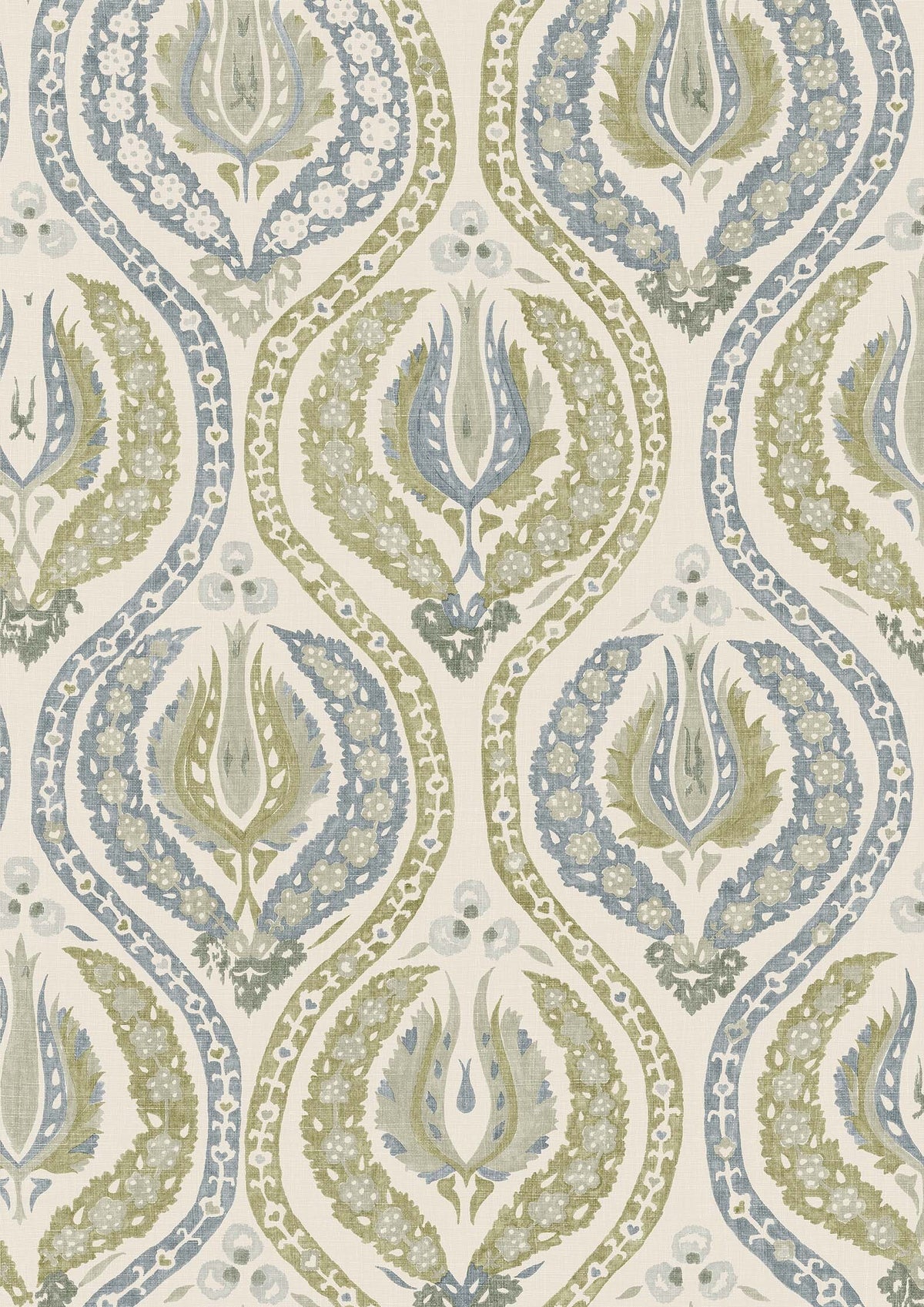 Benaki Lavender Green – Nahaufnahme — Lewis & Wood Stoff