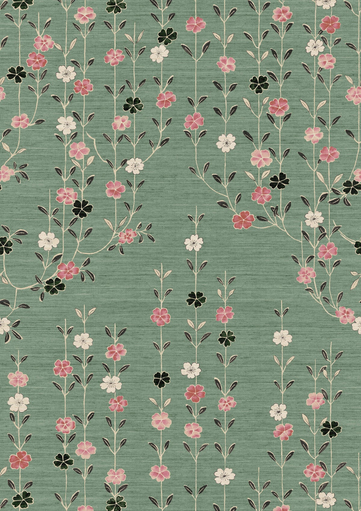 Blossom Peony Jade – Nahaufnahme — Lewis & Wood Stoff