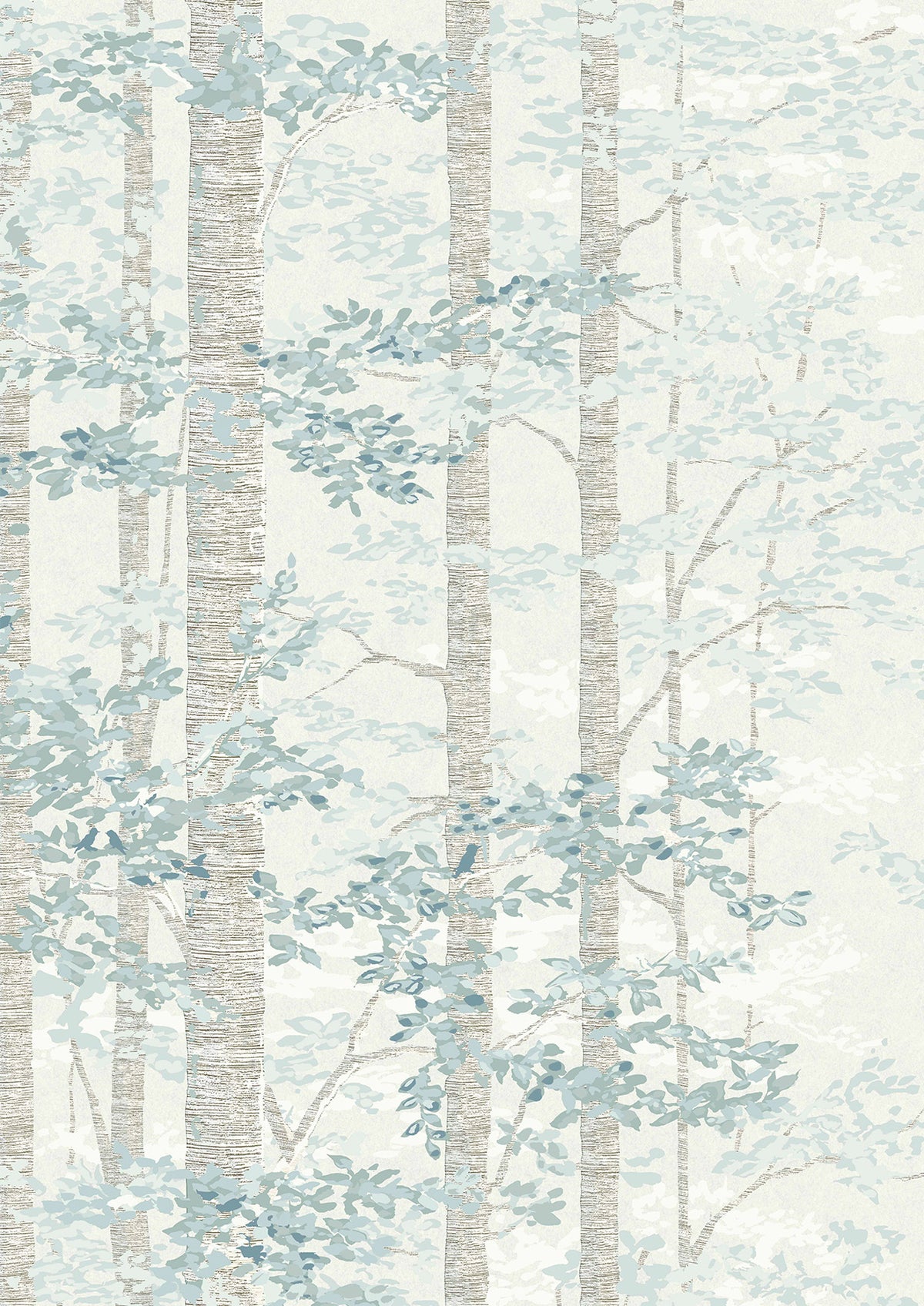 Bosky Blue Yonder – close-up — Lewis & Wood behang
