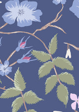 Cinda's Roses Blue Yonder — Lewis & Wood behang