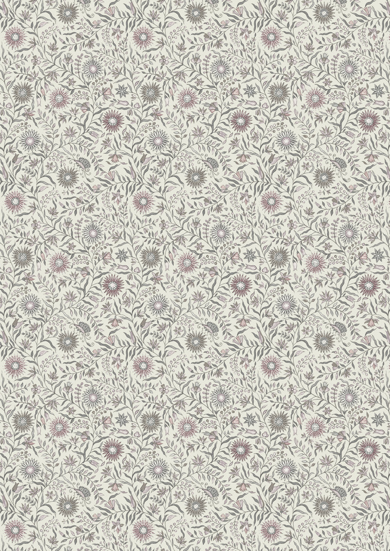 Daisy Chintz Amethyst – close-up — Lewis & Wood fabric