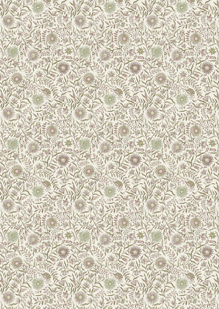 Daisy Chintz Mallow – close-up — Lewis & Wood fabric