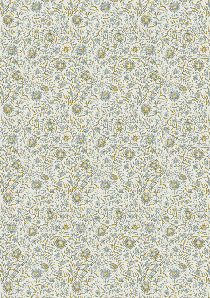 Daisy Chintz Quince – close-up — Lewis & Wood fabric