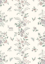 Fleurie Peppermint Rose – close-up — Lewis & Wood behang