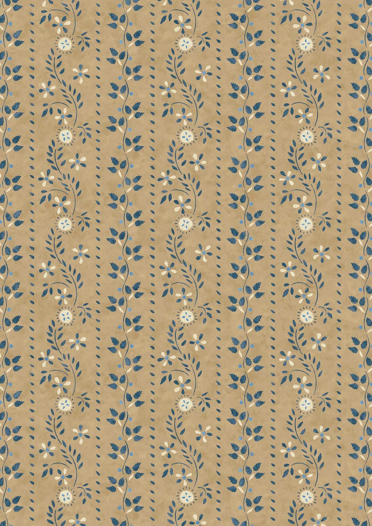 Folklore Buttermilk Blue – volle breedte — Lewis & Wood behang