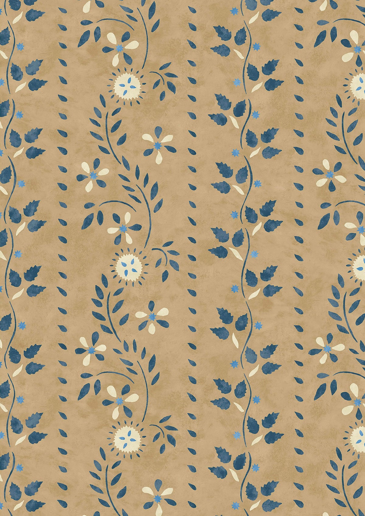 Folklore Buttermilk Blue – close-up — Lewis & Wood behang