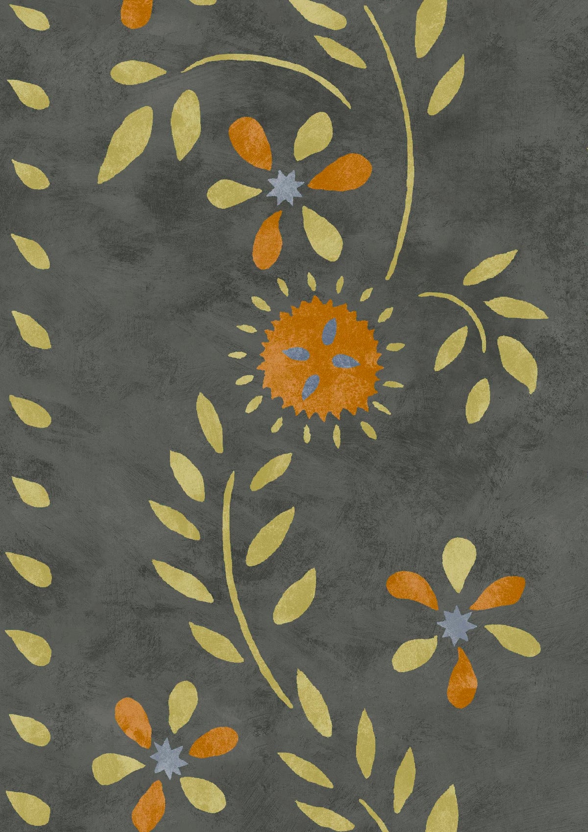 Folklore Charcoal Lime — Lewis & Wood behang