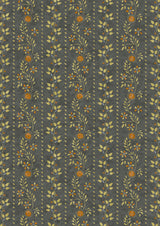 Folklore Charcoal Lime – volle breedte — Lewis & Wood behang