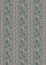 Folklore Rose Ash – volle breedte — Lewis & Wood behang