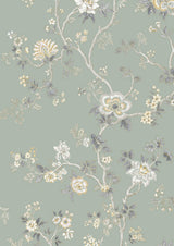 Indienne Green Glaze – close-up — Lewis & Wood behang