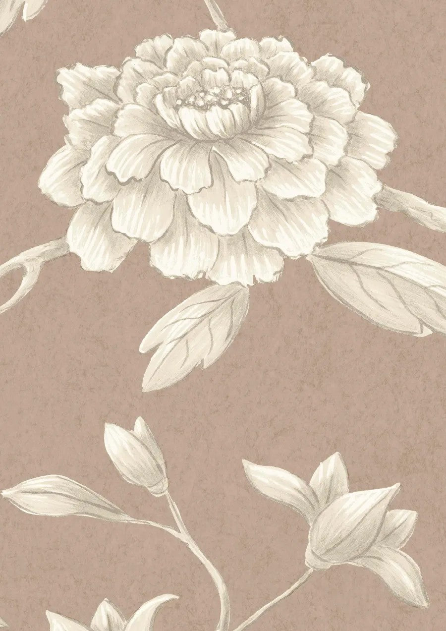 Jasper Peony Wallpaper Sample Cocoa Rose