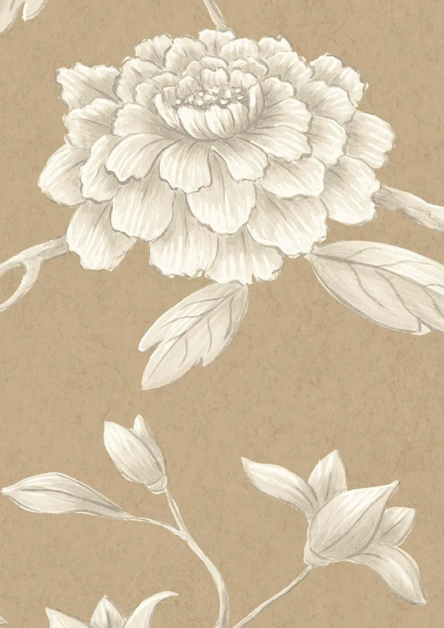Jasper Peony Wallpaper Sample Ginger