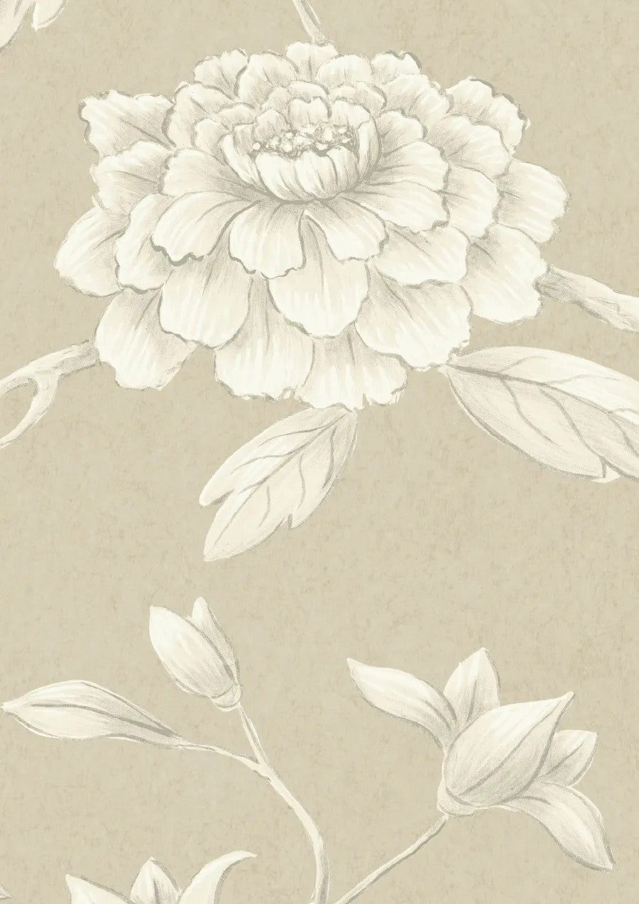 Jasper Peony Wallpaper Sample Parchment