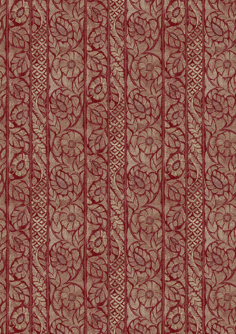 Kashmiri Garnet Gold – volle Breite — Lewis & Wood Tapete