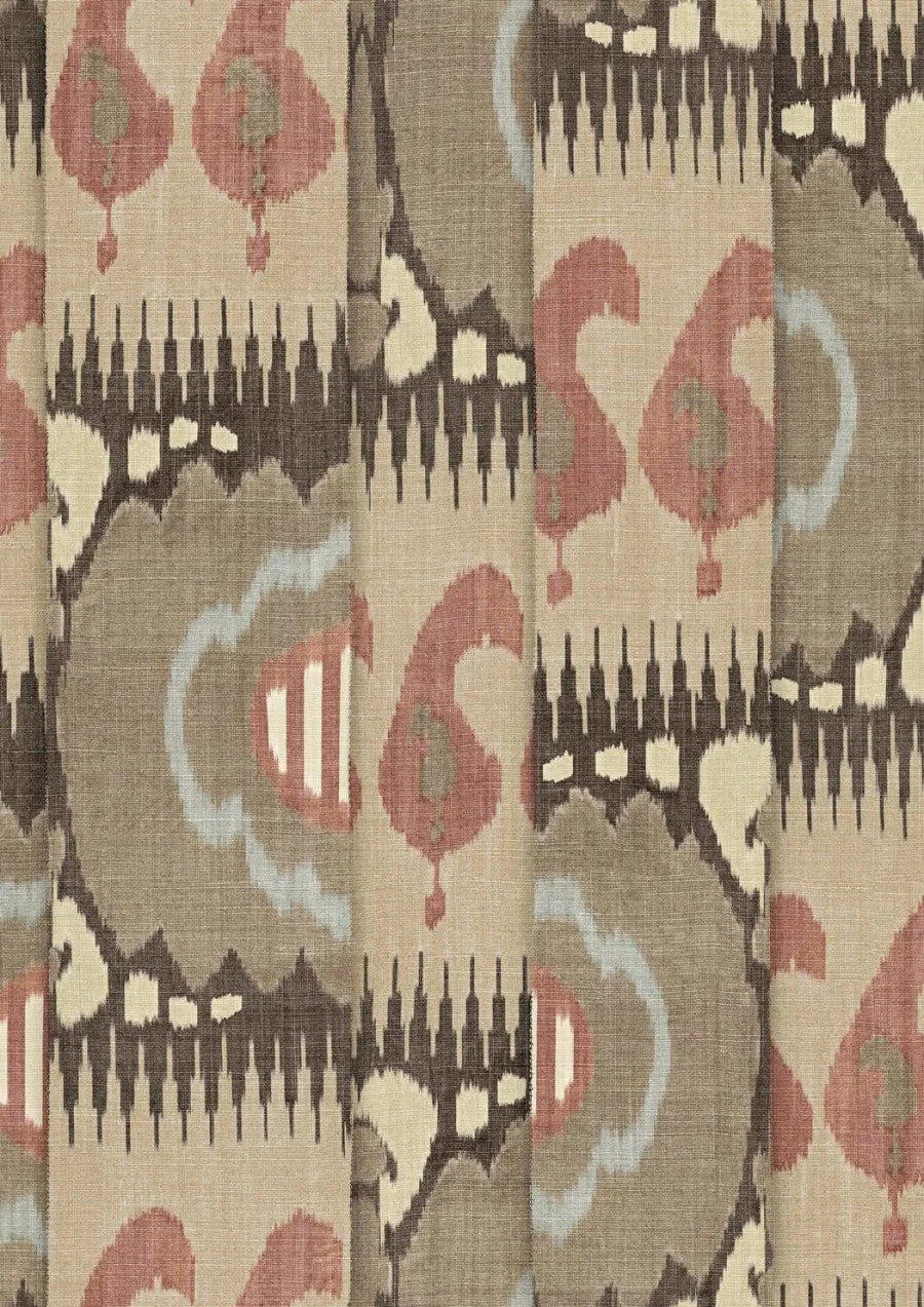 Kimono Chilli Mocha – närbild — Lewis & Wood tyg