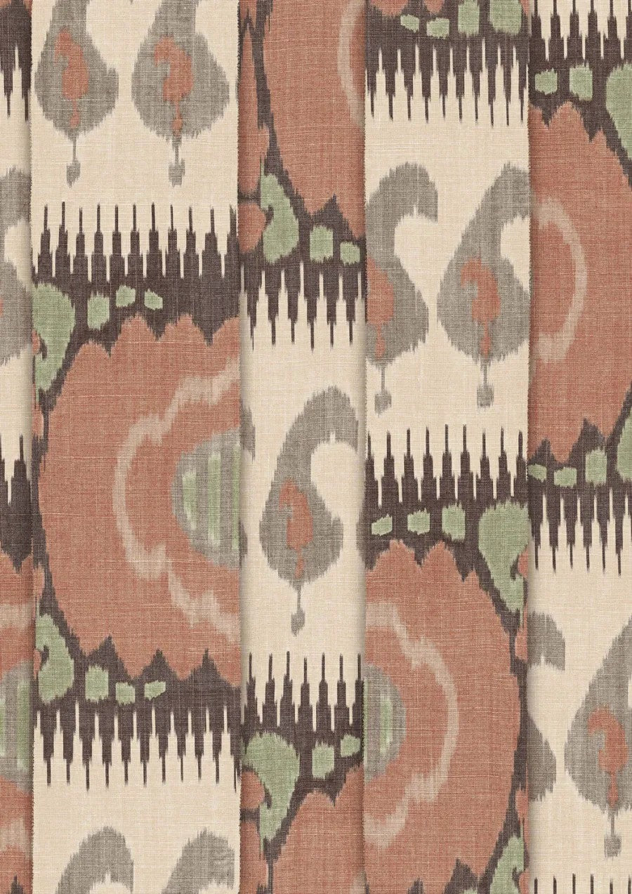 Kimono Ginger Green – närbild — Lewis & Wood tyg