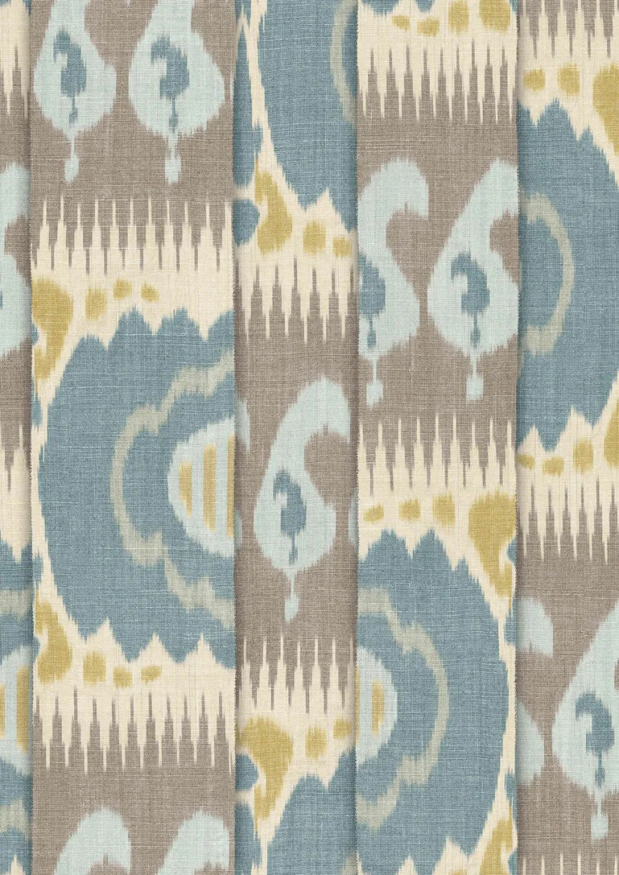 Kimono Saffron Sea – närbild — Lewis & Wood tyg