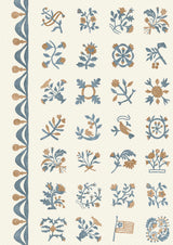 Libertyville Ginger Denim – närbild — Lewis & Wood tyg