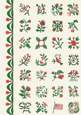 Libertyville Poppy Leaf – närbild — Lewis & Wood tyg